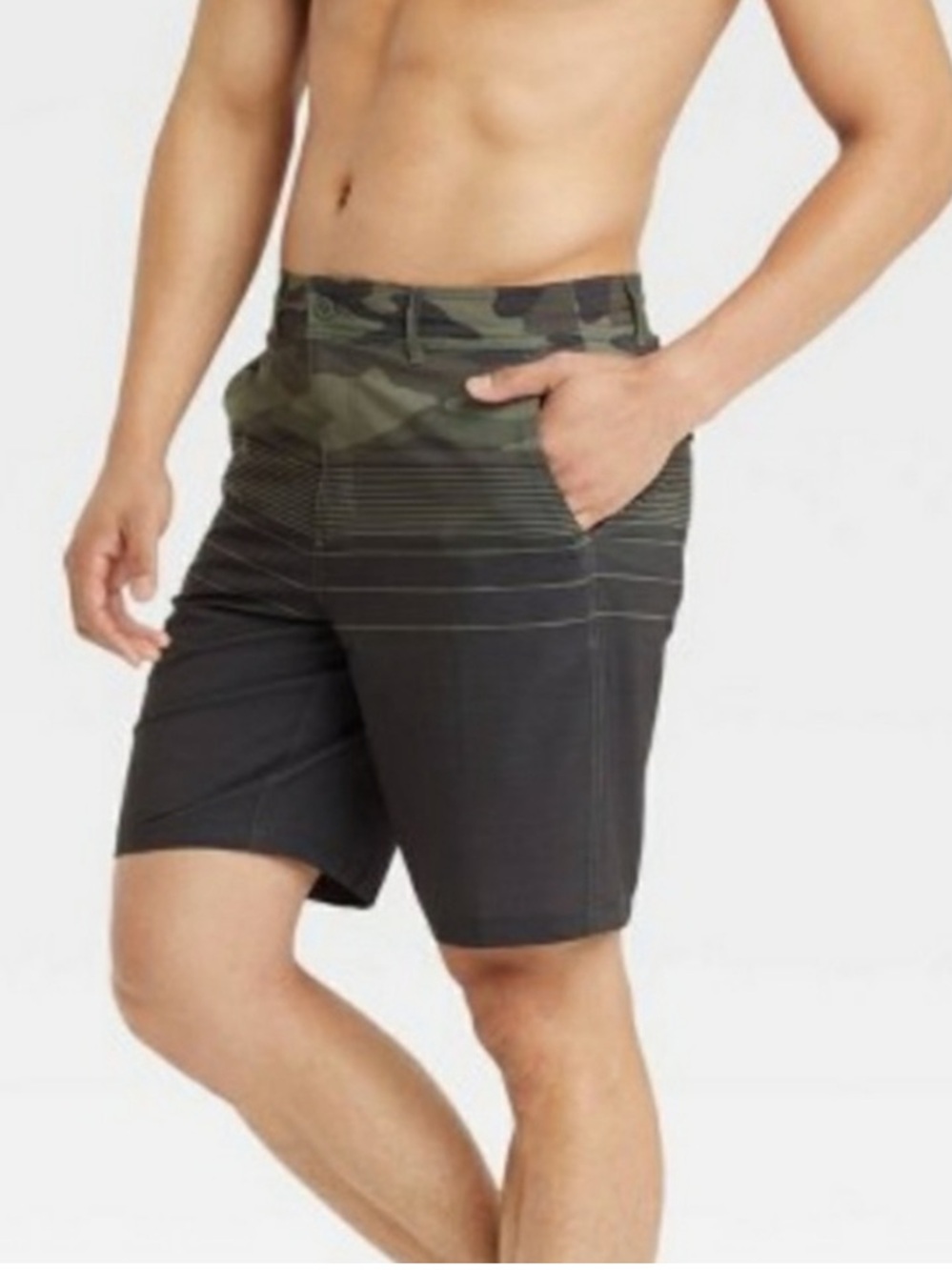 New Goodfellow & co Hybrid Swim Short Men's 38 Camo Boardshort UPF50+
